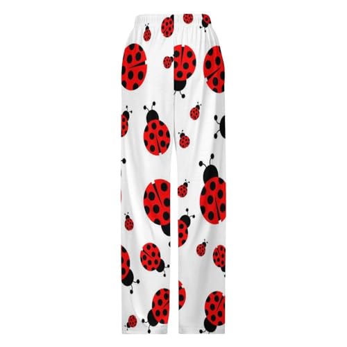 Bas de pyjama rouge femme long taille S pour nuit et détente - 5