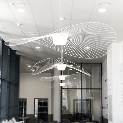 Lampadario Vertigo YUXN Design Retrò A Strisce Tessili - Diametro 80/100/120/140cm, Paralume In Fibra Di Vetro, Attacco E27, Per Soggiorno E Camera