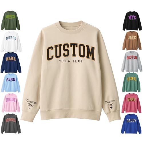 LullabyMall Custom Embroidered Sweatshirts & Hoodies - Design Your Own
