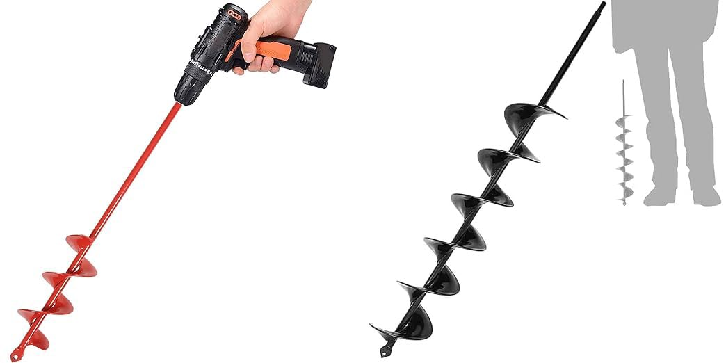 TCBWFY Auger Drill Bit for Planting 1.6x16.5inch Extended Length Garden Auger Spiral Drill Bit,TCBWFY 3x24 Inch Auger Drill Bit for Planting - Easy Planter Garden Auger