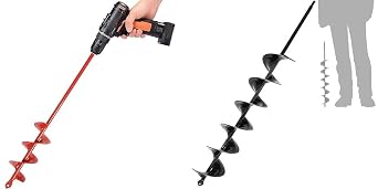TCBWFY Auger Drill Bit for Planting 1.6x16.5inch Extended Length Garden Auger Spiral Drill Bit,TCBWFY 3x24 Inch Auger Drill Bit for Planting - Easy Planter Garden Auger