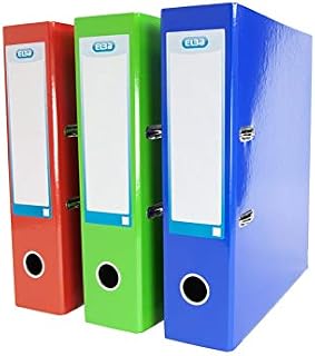 Elba A4 Lever Arch File, Assorted, Pack of 3 Folders