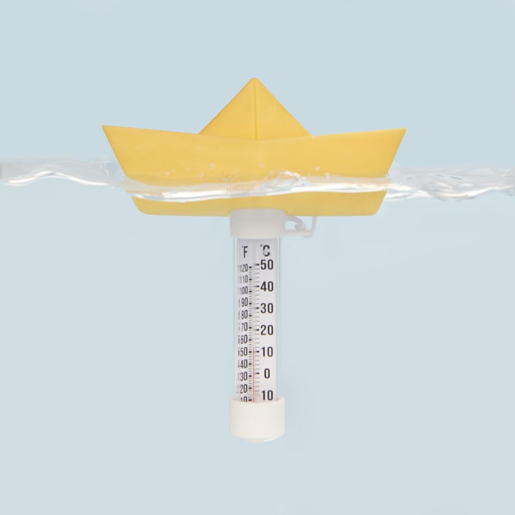 Balvi thermomètre de piscine/bain Paper Boat Couleur Jaune Bateau flottant en origami Plastique 15x16