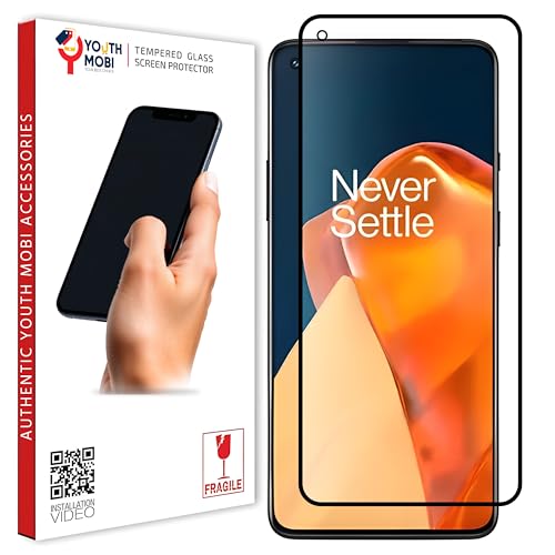 Image of Premium Edge-to-Edge Tempered Glass for OnePlus 9R (6.55 inch) | 9H Hardness | HD Clear | Anti-Scratch | Bubble Free & Easy Installation | Black