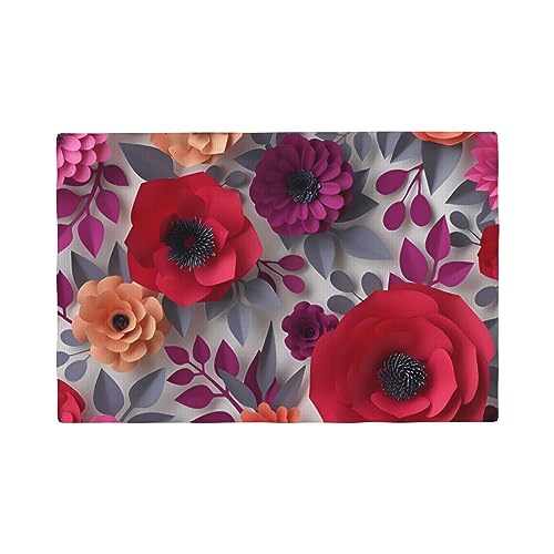 Set de table lavable en lin rouge et rose pour protéger la table des plats chauds et taches
