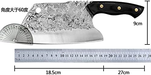 Meat Cleaver,Cleaver Knife Handmade Forged Steel Kitchen Knife Sharp Blade Chopping Slicing Meat Cleaver Butcher Knives, Gray, LAMAJIGA5844