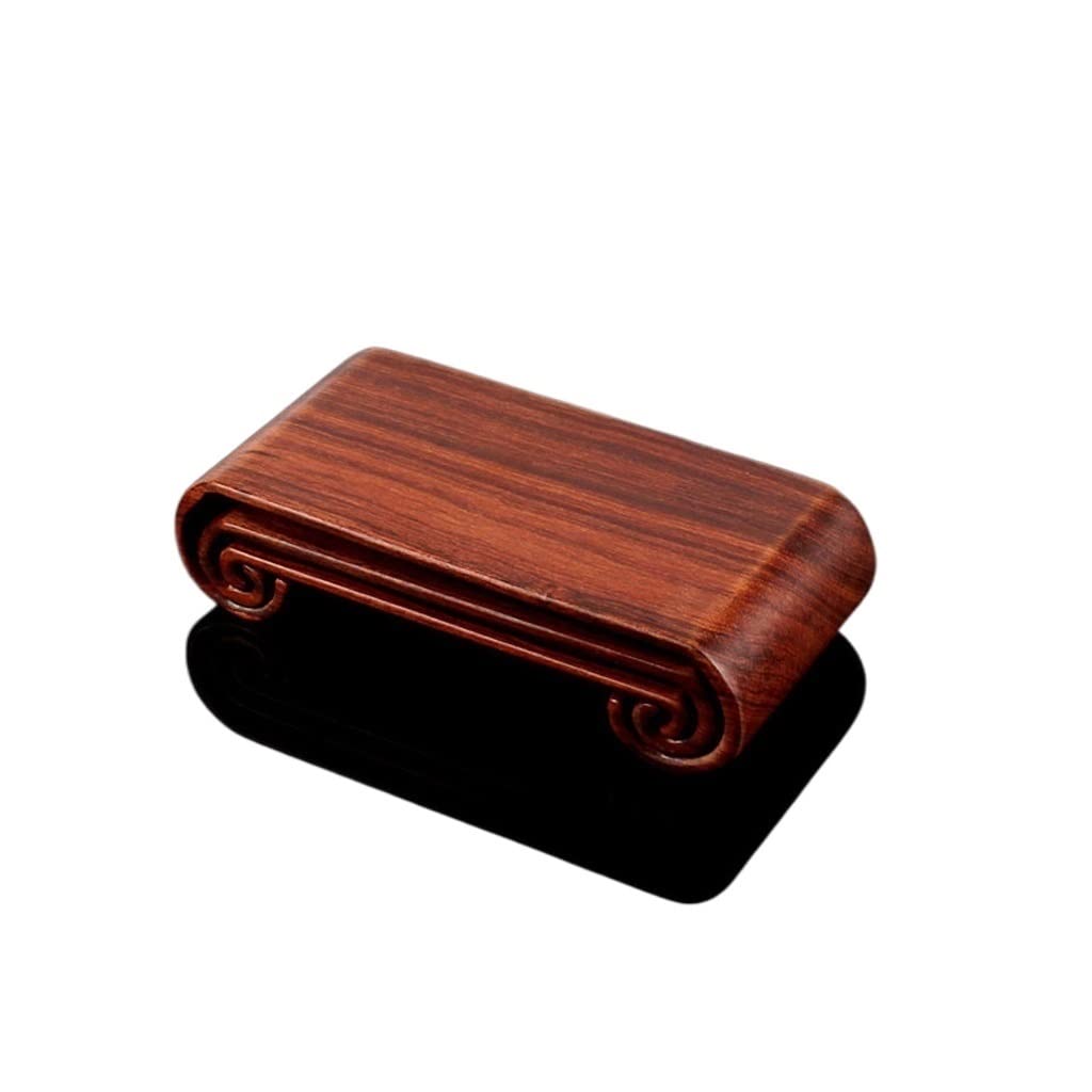 MPOPO Bonsai Pedestal Bonsai Stand Creative Small Desk Teapot Base Red Sandalwood Buddha Odd Stone Jade for Office Home Decoration Vase Display Stands Pedestal Base(L)