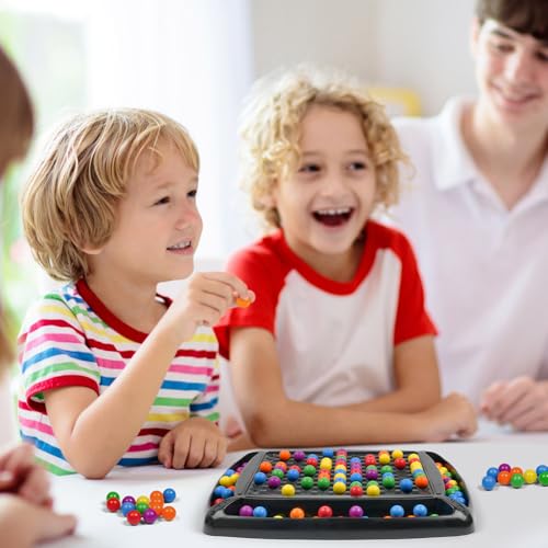 OSDUE Tablero de Ajedrez Intelectual, 120 Piezas Rainbow Ball Elimination Juego de Mesa Doble Duelo, Juegos de Mesa Familiares de Estrategia Juguete Educativo para Familia y Fiestas Varios Jugadores - imagen 6