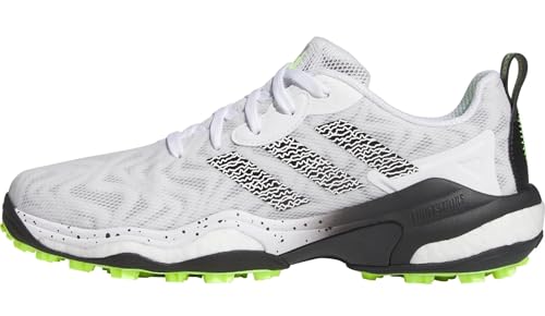 adidas Women's CodeChaos 25 Spikeless Golf Shoes, Footwear White/Core Black/Lucid Lemon, 6.5