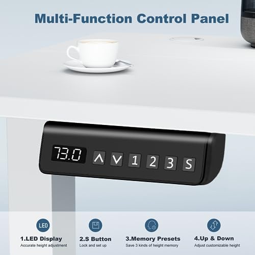 image for DUMOS 40 Inch Electric Standing Desk Height Adjustable, Sit to Stand U