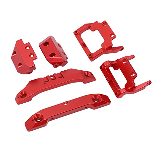 Oumefar RC 1/18 Aluminum Alloy RC 1/18 Bumper Aluminum Alloy RC Bumper Plate for Latrax Teton 1/18 with Aluminum Alloy Front Rear Bumpers Plates Design Easy Installation (Red)