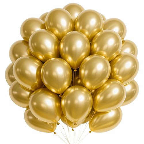 Ballons Or, 100 Pièces Ballon en Latex Doré, 10 Pouces Doré Ballons Baudruche, Or Guirlande de Ballon pour Anniversaire Mariage Baby Shower Halloween...