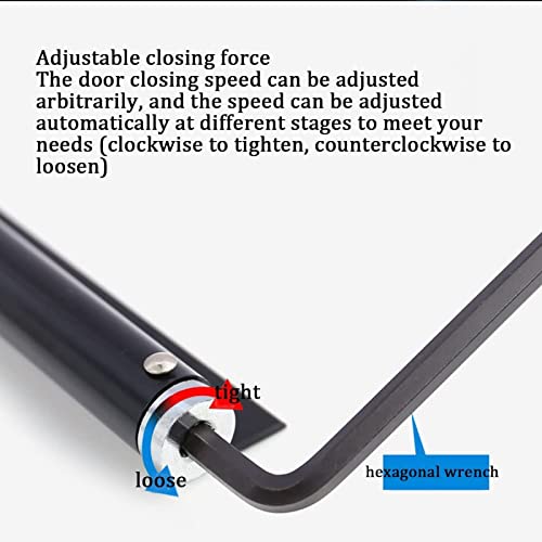 Cierrapuertas automático pequeño para puertas del hogar con tornillo y llave de ajuste manual 4