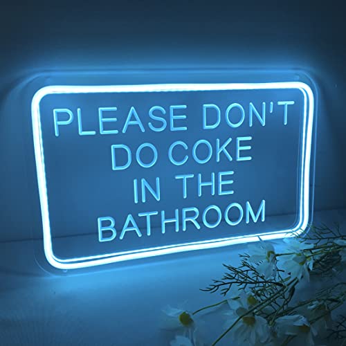 Image of Planzo Please Don't Do Coke In The Bathroom LED Neon Light Sign Wall Decor