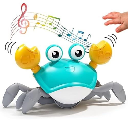 Caranguejo Fujao (pega) Eletronico Brinquedo com Sensor de Obstaculos, Musica Interativo A Pilha Par