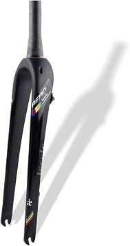 Gravel 700C Bikes Rigid Fork 28.6mm 1-1/8'' Straight Tube 1-1/2'' Tapered Bike Front Forks Carbon Fiber Road Disc Brake 9mm QR Hard