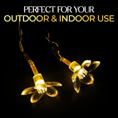 Image of Lexton Fairy 14 Glory Flower LED String Light | 14 LED, Plug Sourced, 4 Meter Long | Suitable for Diwali, Birthday, Festival, Wedding, Party, Lawn, Restaurants (Pack of 1, Warm White)