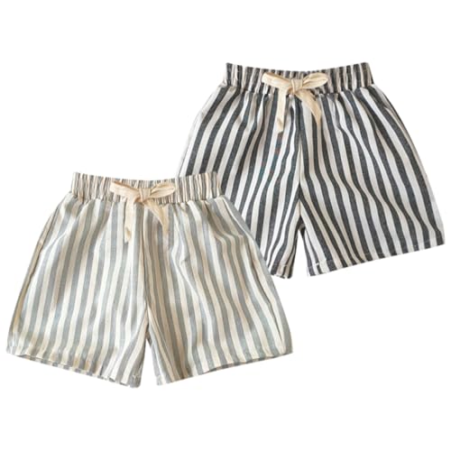 Short en coton lin bébé léger respirant taille élastique