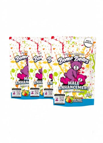 Boner Bears BB Wellness Gummies for Adults Natural Blend for Mood Stress & Daily Vitality Support Easy-to-Take Gummies 4 Pack