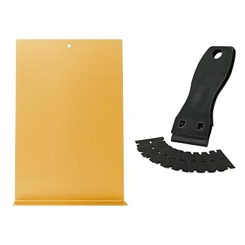 Hair Extensions Tape Remover Kit Tool with Tape Remover Board Razor Scraper Plastic Blades Car Window Sticker Label Glass Floor Kitchen Adhesive Tape Removal Tool