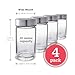Juice Bottles - 4 Pack Wide Mouth Glass Bottles with Lids - for Juicing, Smoothies, Infused Water, Beverage Storage - 10oz, BPA Free, Stainless Steel Lids, Leakproof, Reusable, Borosilicate