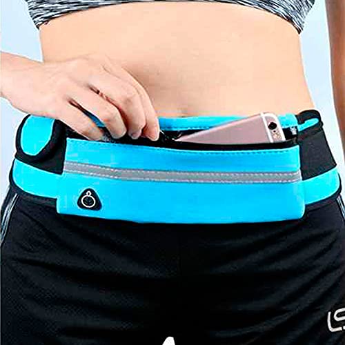 Pochete Saída Fone Porta Celular Academia Corrida Esportiva Cores Compacta Unissex (Azul)