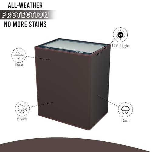 Image of Kuber Industries PVC Fully Automatic Top Load Washing Machine Cover (7 kg, 7.5 kg, 8 kg & 8.5 Kg) Waterproof and Dustproof Washing Machine Top Cover | Plain - Brown