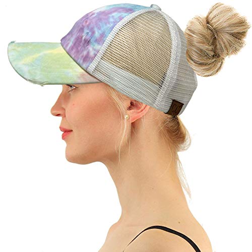 Image of C.C Ponytail Criss Cross Messy Buns Ponycaps Baseball Cap Dad Trucker Mesh Hat