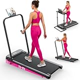 Walking Pad Treadmills for Home Office - Under Desk Treadmill with Handrails Portable Running Machines with Adjustable Speed Remote and 3 Modes (Time,Distance,Calories Burned),100KG Capacity