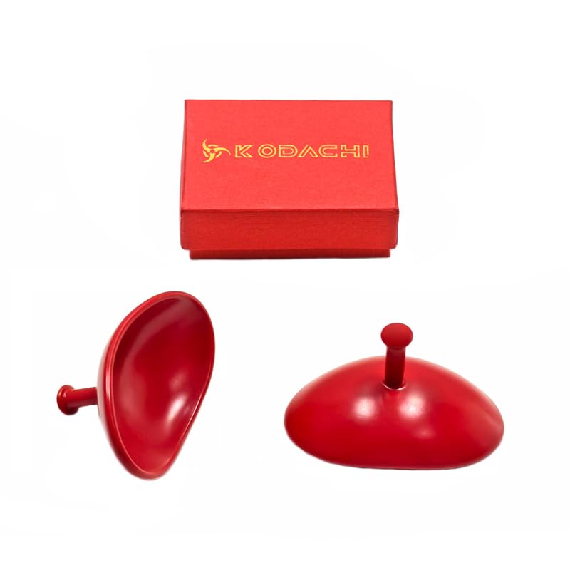 Kodachi Corneal Eye Shield Protector - Stainless Steel, Coa-ted, Large 32 x 21 mm, Set of 2 Pcs, Red Colour