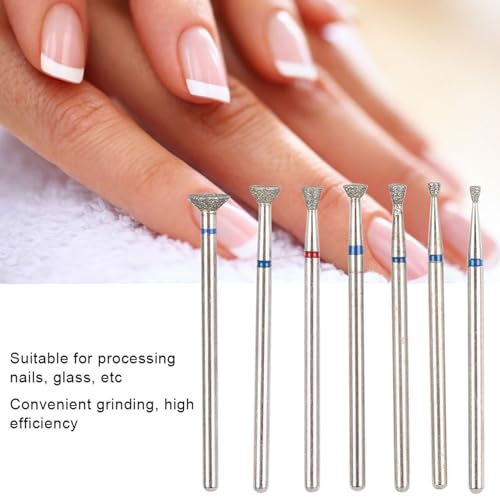 Radiraga Multi-Functional Nail Art Manicure Drill Bits, Nail Drill Bits Set Nail Grinding Head Electric Manicure Grinding Head Tool Nail Polishing Tool, Diamond Sand, 7PCS - Image 6