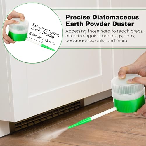 Image of Qualirey 1 Pack Diatomaceous Earth Powder Duster with 6 Inch Extension Nozzle, Diatomaceous Earth Powder Duster for Pest Control, Sprayer for Indoor and Outdoor Use