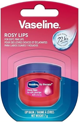 Vaseline Lip Therapy Rosy Lips Mini 8-Pack โ Rose-Tinted Lip Balm, Moisturizer for Soft, Pink Lips, 0.25 Oz Ea