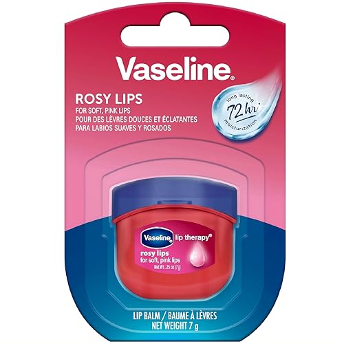 Vaseline Lip Therapy Rosy Lips Mini 8-Pack – Rose-Tinted Lip Balm, Moisturizer for Soft, Pink Lips, 0.25 Oz Ea