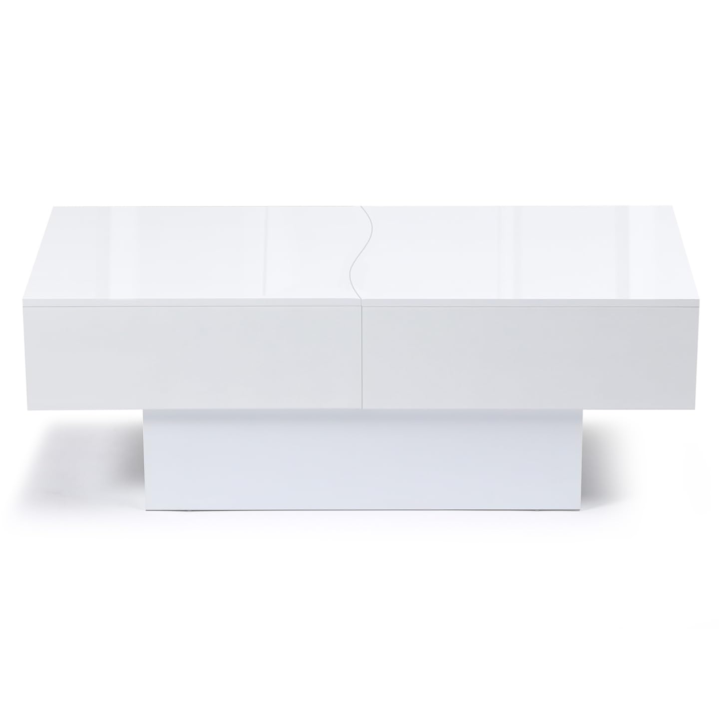 IDMarket - Table Basse coulissante rectangulaire Marta Bois Blanc