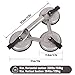 Dawot Glass Suction Cup, 4.65in Triple Vacuum Suction Cup Heavy Duty Industrial Tile Suction Cup to Lift Large Glass, Window Replacement, 330lbs Load Capacity（Silver）