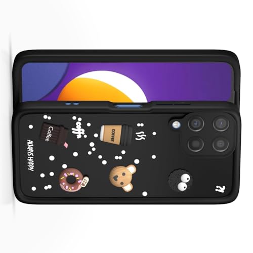 Image of Compatible for Samsung Galaxy A12 4G Cute Fun 3D Ball Cartoon Coffee Liquid Silicone Soft Case Phone Case Back Cover for Samsung Galaxy A12 4G (Black)