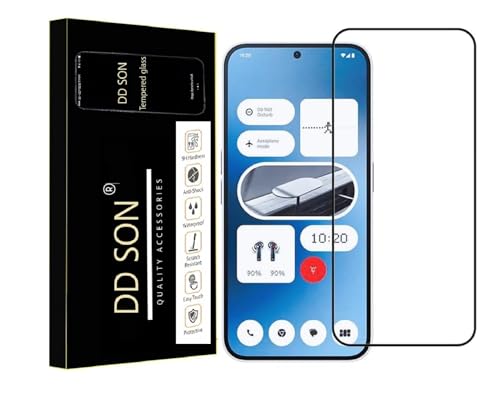 Image of DD SON Tempered Glass Screen Protector Compatible for Nothing Phone 2A Plus /Nothing Phone 2A (Black) HD Glass with Edge to Edge Coverage and Easy Installation kit,Black