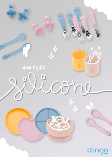 CLINGO Prato De Silicone Com Divisória E Ventosa Rosa, Modelo: 3040