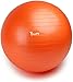 LuxFit Exercise Ball, Premium Extra Thick Yoga Ball '2 Year Warranty' - Swiss Ball Includes Foot Pump. Anti-Burst - Slip Resistant! 45cm, 55cm, 65cm, 75cm, 85cm Size Fitness Balls (Orange, 65cm)