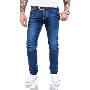 Rock Creek M21 Pantalon en jean stretch pour homme Coupe basique ajustée Taille W29 à W40 – Bleu – W30
