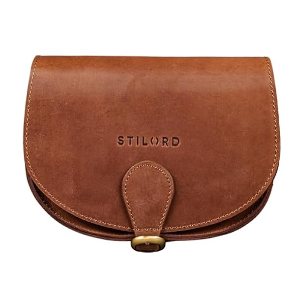STILORD 'Helena' Kleine handtas Leren Schoudertas Dames Uitgaande Tas Crossbody-Tas Vintage Echt Leer, Kleur:andorra - bruin