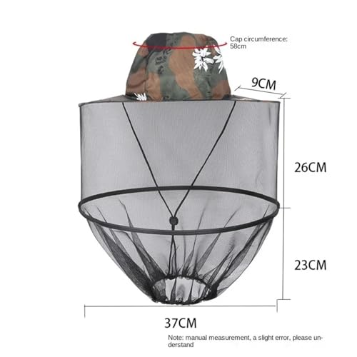 Sombrero de mosquitera antijunjenes para pescar sin picaduras en el cuello 2