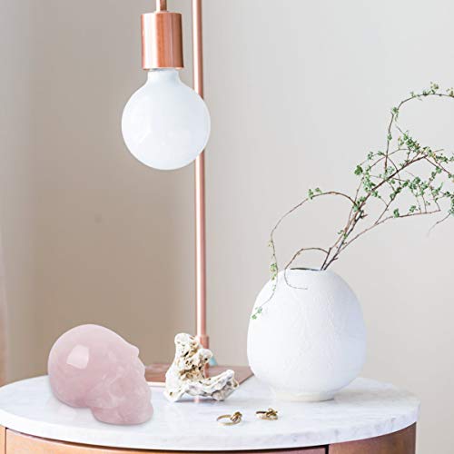 Garneck Cabeça de crânio humano de cristal de quartzo, caveira, cristal, pedra humana, estátua de ca