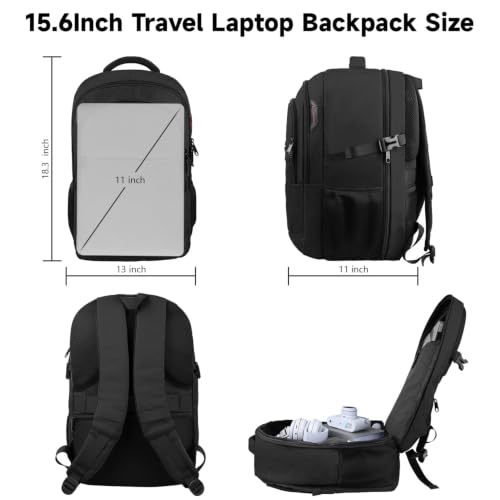 Image of 16 inch Travel Laptop Backpack, Airline Approved Bag, Black
