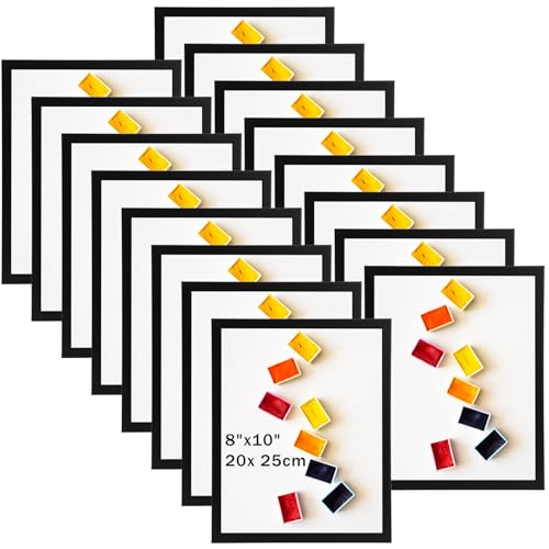 Ditwis 16 Pezzi di Cornice 20x25, Cornici Nere adatta per Foto e Immagini, Portafoto per Soggiorno, Camera da Letto e Ufficio