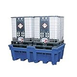 kaiserkraft | PE-Auffangwanne für Tankcontainer IBC/KTC | Auffangvolumen 1000 l | für 2 Container | mit PE-Stellfläche