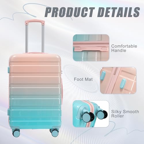 Image of Hardshell Luggage, Lightweight Durable PC Suitcase with Spinner Wheels 20 /24 /28