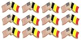 Belgium & USA Crossed Flag Lapel Pins Box of 12 – Friendship Tie Badges