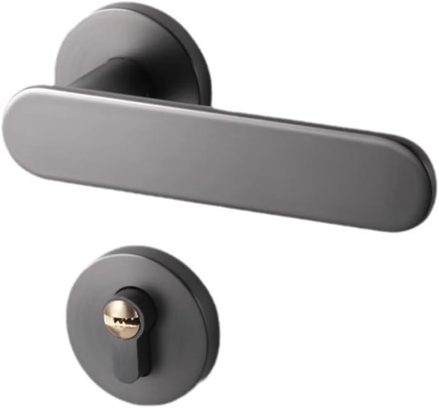 Black and Gray Door Lock Indoor Bedroom Silent Wooden Magnetic Split(Magnetic Door Lock)